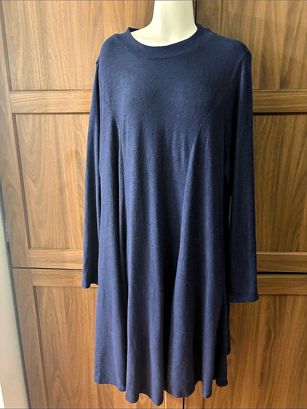 Torrid Super Soft Plush Dress Long Sleeve Midi Blue Size 3 (Size US 22/24)